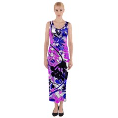 Floral Abstract Fitted Maxi Dress by dressshop