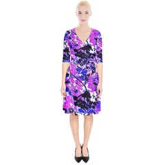 Floral Abstract Wrap Up Cocktail Dress