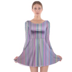 Rainbow Stripe Version 2 Long Sleeve Skater Dress