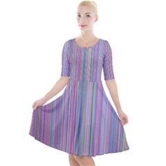 Rainbow Stripe Version 2 Quarter Sleeve A-line Dress by dressshop