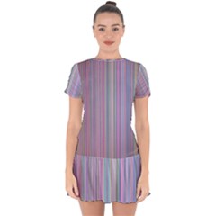 Rainbow Stripe Version 2 Drop Hem Mini Chiffon Dress