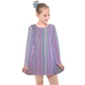 Rainbow Stripe Version 2 Kids  Long Sleeve Dress View1