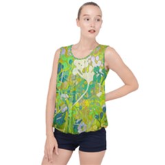 Floral 1 abstract Bubble Hem Chiffon Tank Top