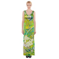 Floral 1 Abstract Maxi Thigh Split Dress