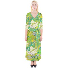 Floral 1 Abstract Quarter Sleeve Wrap Maxi Dress by dressshop
