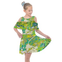 Floral 1 Abstract Kids  Shoulder Cutout Chiffon Dress by dressshop