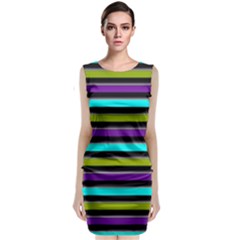 Retro Stripe 1 Version 2 Classic Sleeveless Midi Dress