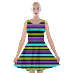 Retro Stripe 1 Version 2 Velvet Skater Dress by dressshop