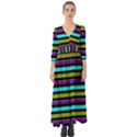 Retro Stripe 1 version 2 Button Up Boho Maxi Dress View1