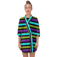 Retro Stripe 1 Version 2 Half Sleeve Chiffon Kimono by dressshop