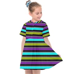Retro Stripe 1 Version 2 Kids  Sailor Dress by dressshop