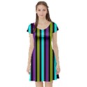 Retro Stripe 1 Version 3 Short Sleeve Skater Dress View1