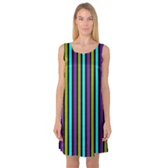 Retro Stripe 1 Version 3 Sleeveless Satin Nightdress