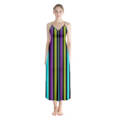 Retro Stripe 1 Version 3 Button Up Chiffon Maxi Dress by dressshop