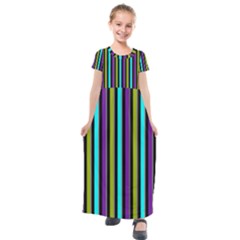 Retro Stripe 1 Version 3 Kids  Short Sleeve Maxi Dress by dressshop