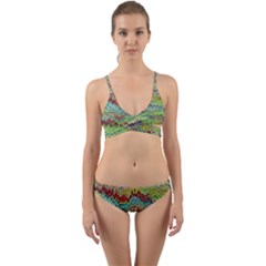 Cool Green Marbled  Wrap Around Bikini Set by bloomingvinedesign
