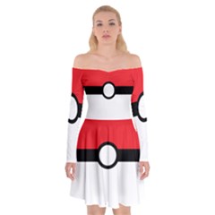 Poke Ball Off Shoulder Skater Dress by raeraeshescrafty