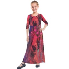 Desert Dreaming Kids  Quarter Sleeve Maxi Dress by ArtByAng