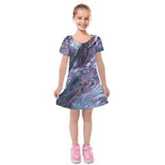 Planetary Kids  Short Sleeve Velvet Dress by ArtByAng