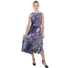 Planetary Midi Tie-back Chiffon Dress by ArtByAng