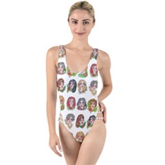 All The Petty Ladies High Leg Strappy Swimsuit by ArtByAng