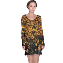 Field Of Yellow Flowers Long Sleeve Nightdress by bloomingvinedesign