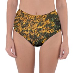 Field Of Yellow Flowers Reversible High-waist Bikini Bottoms