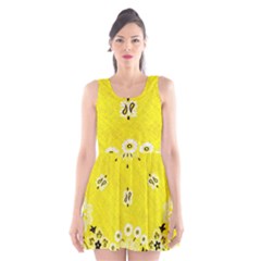 Grunge Yellow Bandana Scoop Neck Skater Dress by dressshop