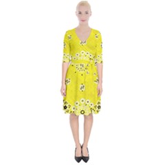 Grunge Yellow Bandana Wrap Up Cocktail Dress by dressshop