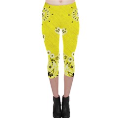 Grunge Yellow Bandana Capri Leggings  by dressshop