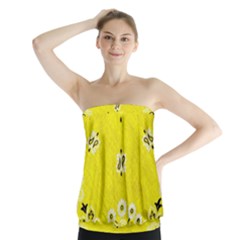 Grunge Yellow Bandana Strapless Top by dressshop