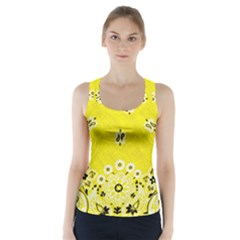 Grunge Yellow Bandana Racer Back Sports Top by dressshop