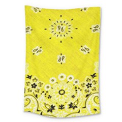 Grunge Yellow Bandana Large Tapestry by dressshop