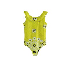 Grunge Yellow Bandana Kids  Frill Swimsuit by dressshop