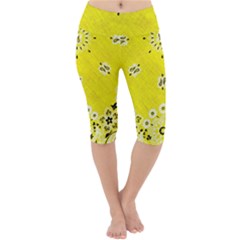 Grunge Yellow Bandana Lightweight Velour Cropped Yoga Leggings by dressshop