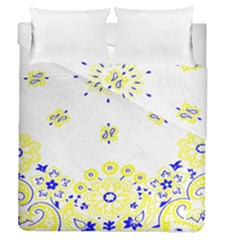 Faded Yellow Bandana Duvet Cover Double Side (queen Size) by dressshop