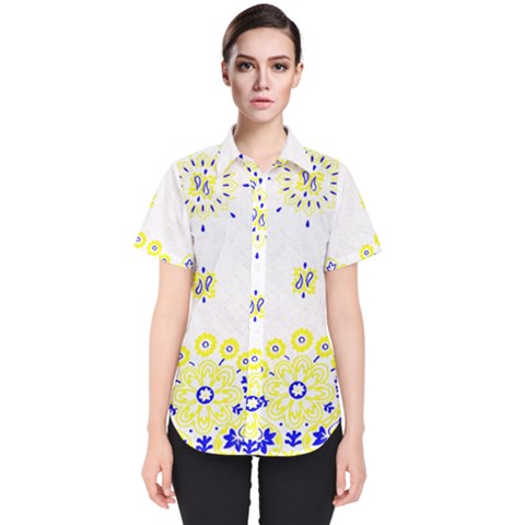 Faded Yellow Bandana Women s Short Sleeve Shirt by dressshop