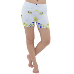 Faded Yellow Bandana Lightweight Velour Yoga Shorts by dressshop