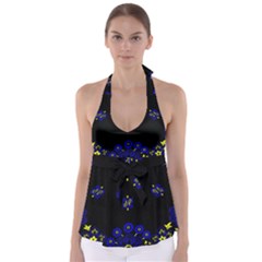 Blue Yellow Bandana Babydoll Tankini Top by dressshop