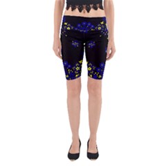 Blue Yellow Bandana Yoga Cropped Leggings by dressshop