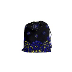 Blue Yellow Bandana Drawstring Pouch (xs) by dressshop