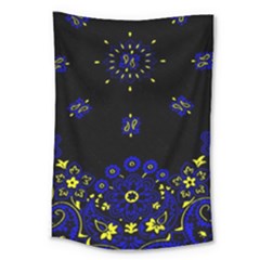 Blue Yellow Bandana Large Tapestry by dressshop