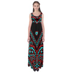 Blue And Red Bandana Empire Waist Maxi Dress by dressshop