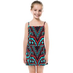 Blue And Red Bandana Kids Summer Sun Dress