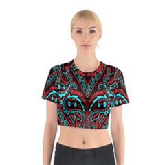 Blue And Red Bandana Cotton Crop Top by dressshop