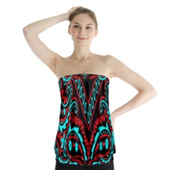Blue And Red Bandana Strapless Top by dressshop