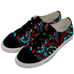 Blue And Red Bandana Men s Low Top Canvas Sneakers by dressshop