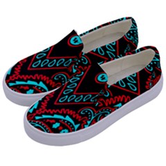 Blue And Red Bandana Kids  Canvas Slip Ons by dressshop