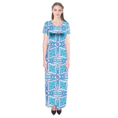 Geometric Doodle 1 Short Sleeve Maxi Dress by dressshop