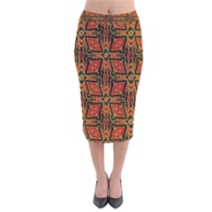 Geometric Doodle 2 Velvet Midi Pencil Skirt by dressshop